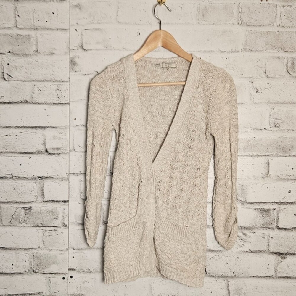 GUESS Women's Knitted Cream Cardigan